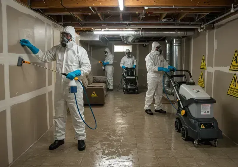 Basement Moisture Removal and Structural Drying process in Bradley, WV